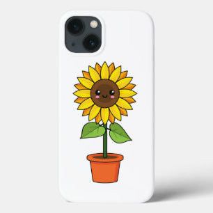 Kawaii Zonnebloem Plant in een pot Case-Mate iPhone Case