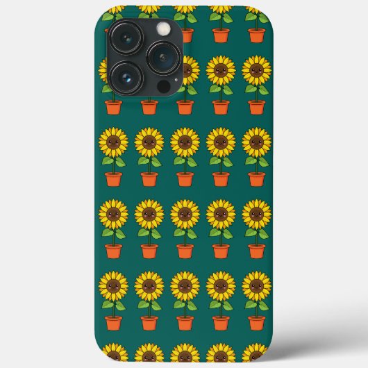 Kawaii Zonnebloem Plant in een pot Case-Mate iPhone Case (Achterkant)