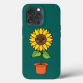 Kawaii Zonnebloem Plant in een pot Case-Mate iPhone Case (Achterkant)