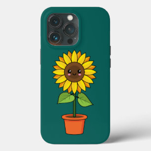 Kawaii Zonnebloem Plant in een pot Case-Mate iPhone Case