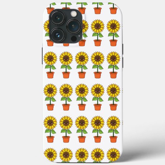 Kawaii Zonnebloem Plant in een pot Case-Mate iPhone Case (Achterkant)