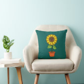 Kawaii Zonnebloem Plant in een pot Kussen (Stoel)
