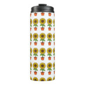 Kawaii Zonnebloem Plant in een pot Thermosbeker (Voorkant)