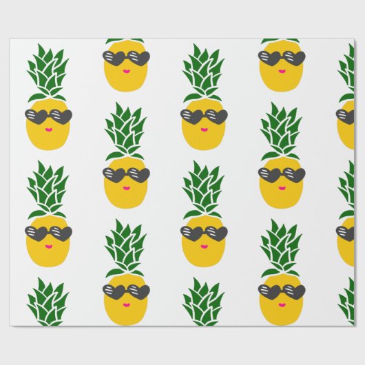 kawaii - zonnebril met hartvorm - ananas zwart cadeaupapier (Vlak)