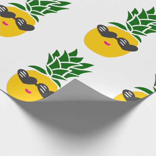 kawaii - zonnebril met hartvorm - ananas zwart cadeaupapier (Hoek)