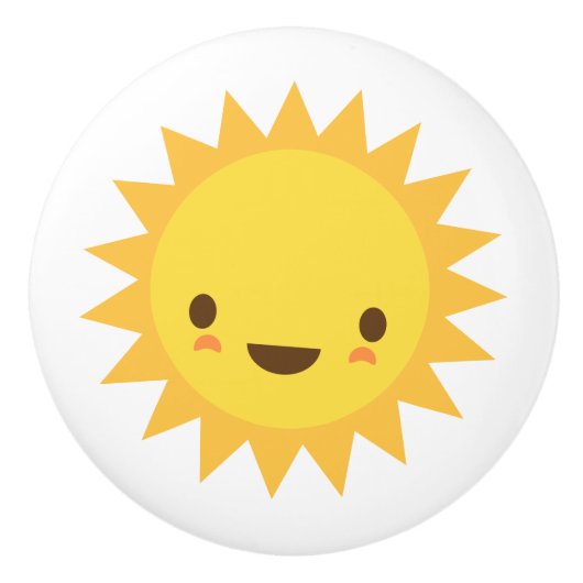 Kawaii-zonneklep - schattig ontwerp voor kinderen keramische knop (Voorkant)