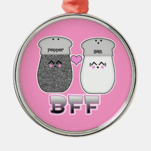 Kawaii Zout en Peper BFF Metalen Ornament