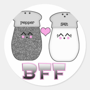 Kawaii Zout en Peper BFF Ronde Sticker