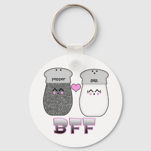 Kawaii Zout en Peper BFF Sleutelhanger (Voorkant)