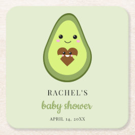 Kawaii Zwangere Avocado Baby shower Fiesta Cute Kartonnen Onderzetters