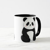 Kawaii Zwart & Witte Panda Mok (Voorkant rechts)