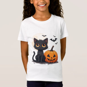 Kawaii Zwarte Kat Magie Halloween Thema 🎃 T-shirt