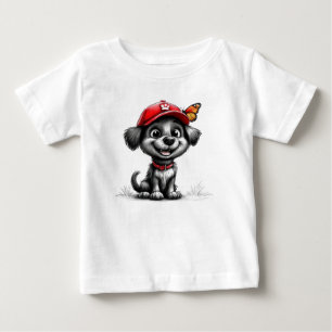 Kawaii Zwarte Puppy met Vlinder Cute Dier