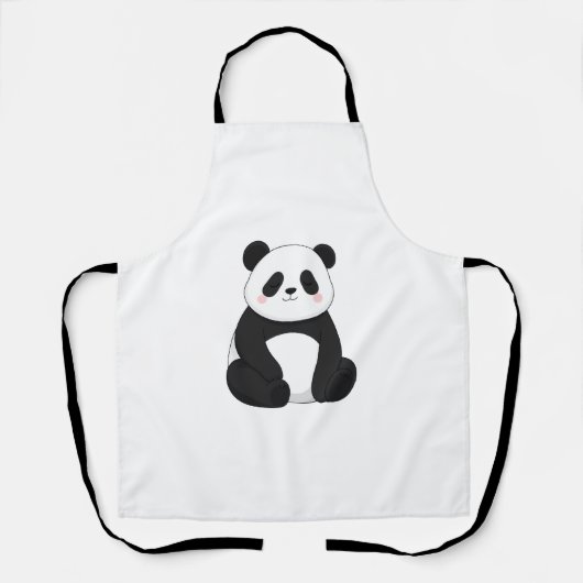 Kawaii Zwarte & Witte Panda Schort (Voorkant)