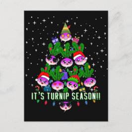 Kawaii's kerstboom met turnip-seizoensboom Funny Briefkaart