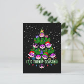 Kawaii's kerstboom met turnip-seizoensboom Funny Briefkaart (Staand voorkant)