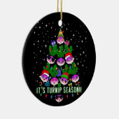 Kawaii's kerstboom met turnip-seizoensboom Funny Keramisch Ornament (Rechts)