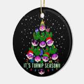 Kawaii's kerstboom met turnip-seizoensboom Funny Keramisch Ornament (Links)