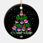 Kawaii's kerstboom met turnip-seizoensboom Funny Keramisch Ornament (Achterkant)