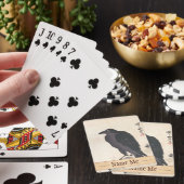 Kawanabe Kyōsai Crow Resting on Wood Trunk art Pokerkaarten (Insitu)