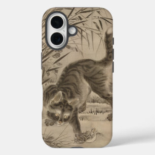 Kawanabe Kyosai Kat Het vangen van een kikker Japa iPhone 16 Hoesje