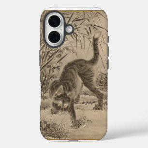 Kawanabe Kyosai Kat Vangt Een Kikker Japanse Kunst iPhone 16 Hoesje