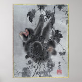 Kawanabe Kyōsai Monkeys Poster (Voorkant)