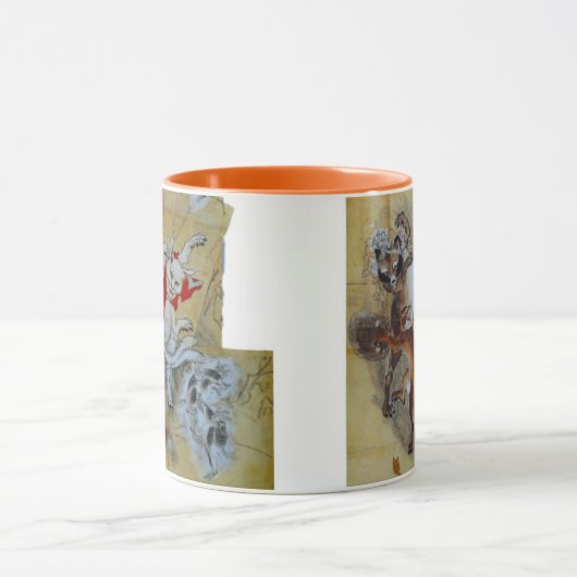 kawanabe kyosai, Tanuki and monster cat Mok (Midden)