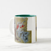 kawanabe kyosai, Tanuki and monster cat Tweekleurige Koffiemok (Voorkant links)