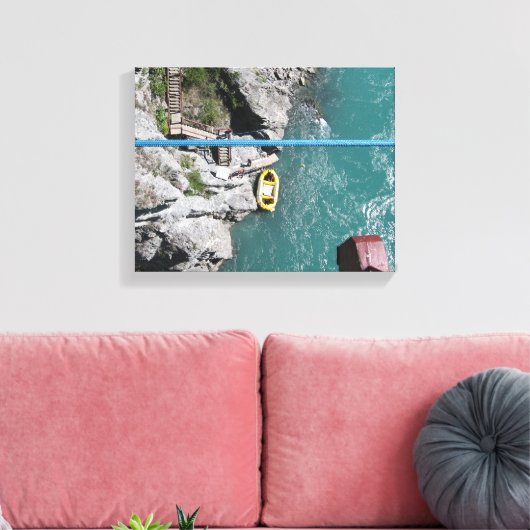 Kawarau Bridge Bungy POV, Queenstown, Nieuw-Zeelan Canvas Afdruk (Insitu (Woonkamer))