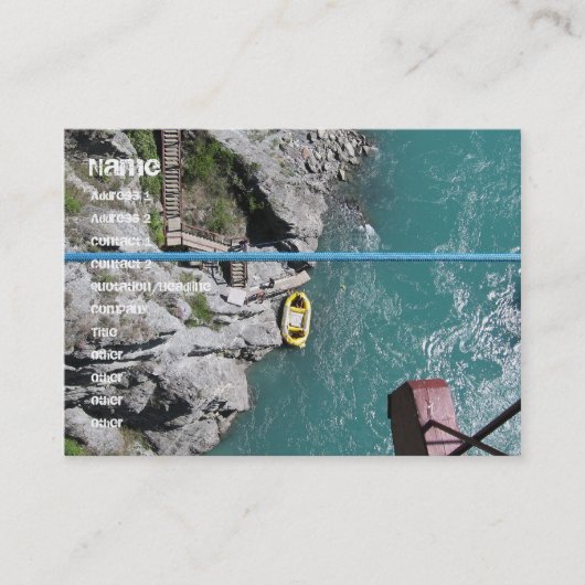 Kawarau Bridge Bungy POV, Queenstown, Nieuw-Zeelan Visitekaartje (Voorkant)