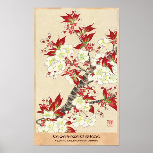Kawarazaki Shodo Bloemencalender van Japan Poster (Voorkant)