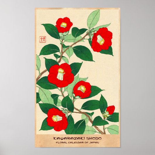 Kawarazaki Shodo Floral Calander van Japanse bloem Poster (Voorkant)