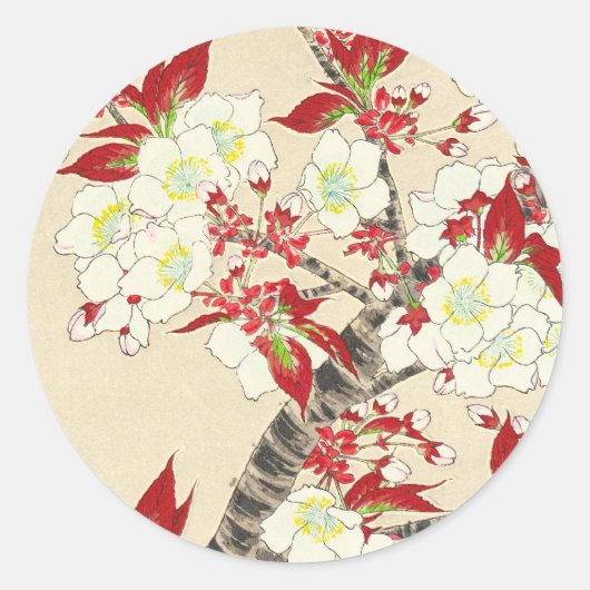 Kawarazaki Shodo Floral Calendar of Japan Ronde Sticker (Voorkant)