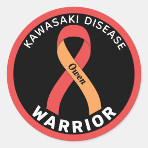 Kawasaki Disease Warrior Ribbon Black Ronde Sticker