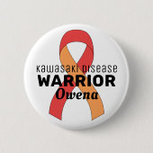 Kawasaki Disease Warrior Ribbon White Button (Voorkant)