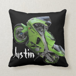 Kawasaki Green "Crotch Rocket" Pillow Kussen