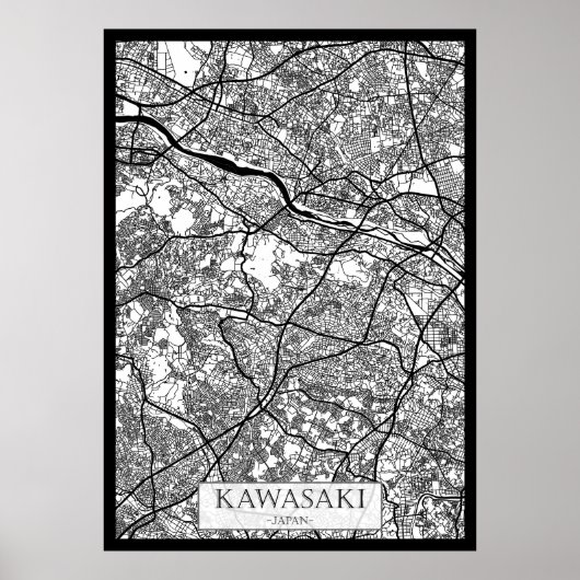 Kawasaki Japan Stadsplattegrond Poster (Voorkant)