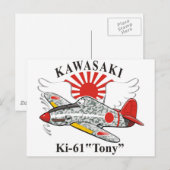 Kawasaki Ki-61 "Tony" Briefkaart (Voorkant / Achterkant)