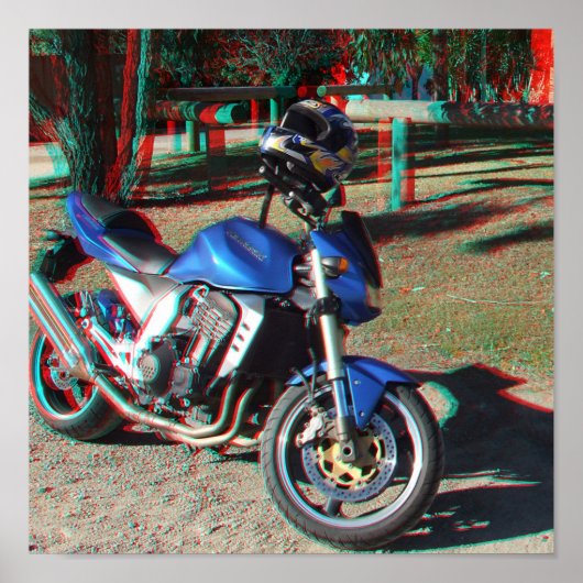 Kawasaki Z1000 3D Anaglyph-poster Poster (Voorkant)