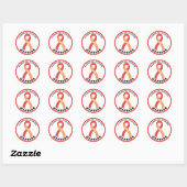 Kawasaki Ziekte Warrior Ribbon White Ronde Sticker (Vel)
