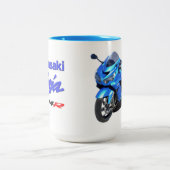 Kawasaki ZX-14R Ninja (blauw) Tweekleurige Koffiemok (Center)