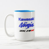 Kawasaki ZX-14R Ninja (blauw) Tweekleurige Koffiemok (Links)