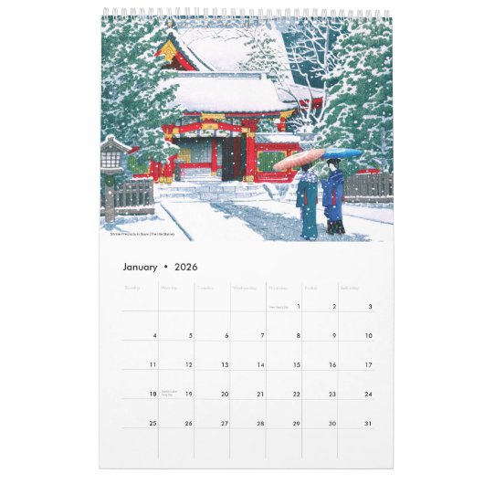 Kawase Hasui Landschap (M) Kalender (Jan 2026)