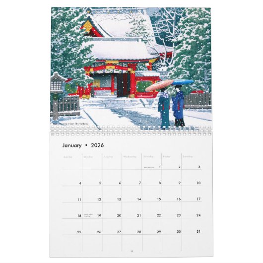 Kawase Hasui Landschap (M) Kalender (Jan 2026)