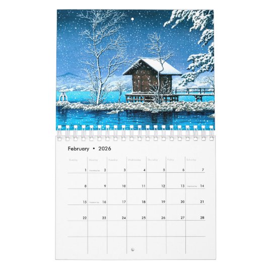 Kawase Hasui Landschap (S) Kalender (Feb 2026)