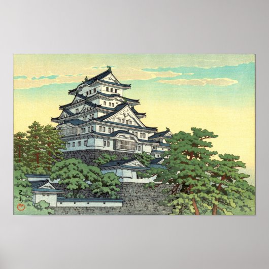 Kawase Hasui Pacific Transport Lines Himeji Castle Poster (Voorkant)