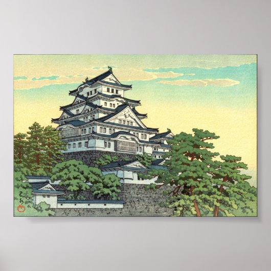 Kawase Hasui Pacific Transport Lines Himeji Castle Poster (Voorkant)
