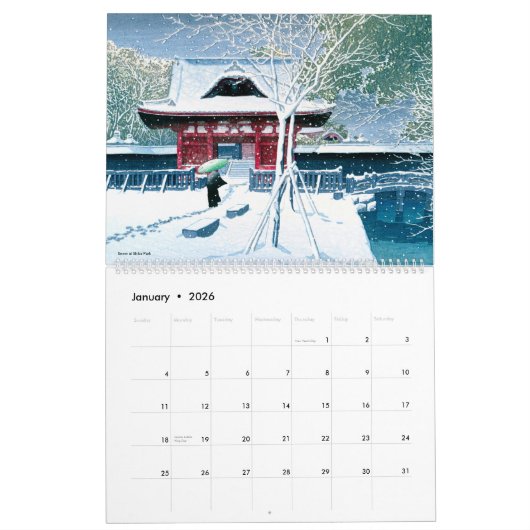 Kawase Hasui Scenery 2 groot Kalender (Jan 2026)