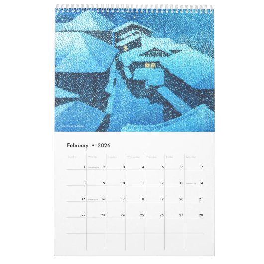 Kawase Hasui Scenery 2 medium Kalender (Feb 2026)
